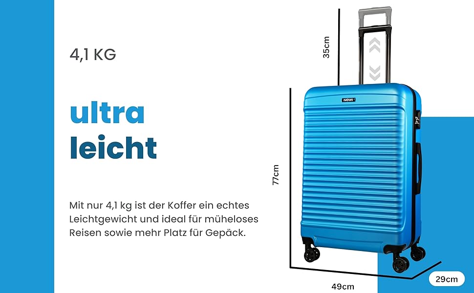 NOWI® Валіза Koffer Klein: 55x40x20 см, 34 л, ручна, для Ryanair, Lufthansa, 55x40x20, металік зелений