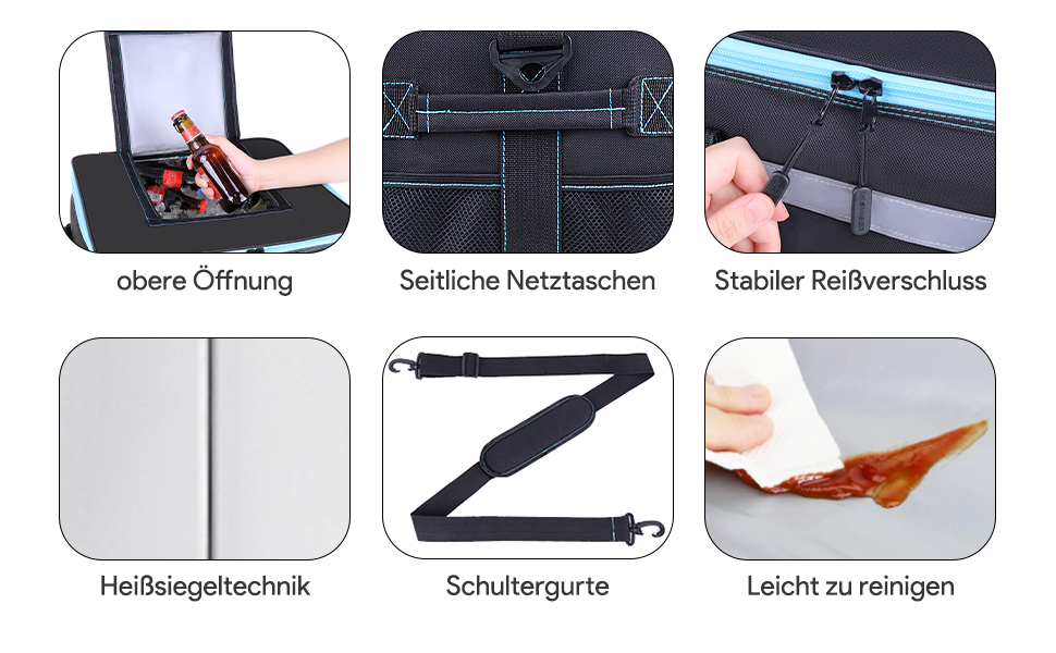 Сумка-холодильник INSMEER 48L: велика, для 65 банок, XXL, водонепроникна, для пікніків, кемпінгу, пляжу