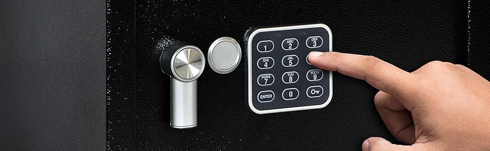 Сейф для дому SereneLife Tresor 6.3L: меблевий, вогнестійкий, цифровий замок, настінний/підлоговий, для грошей, ювелірних виробів та документів