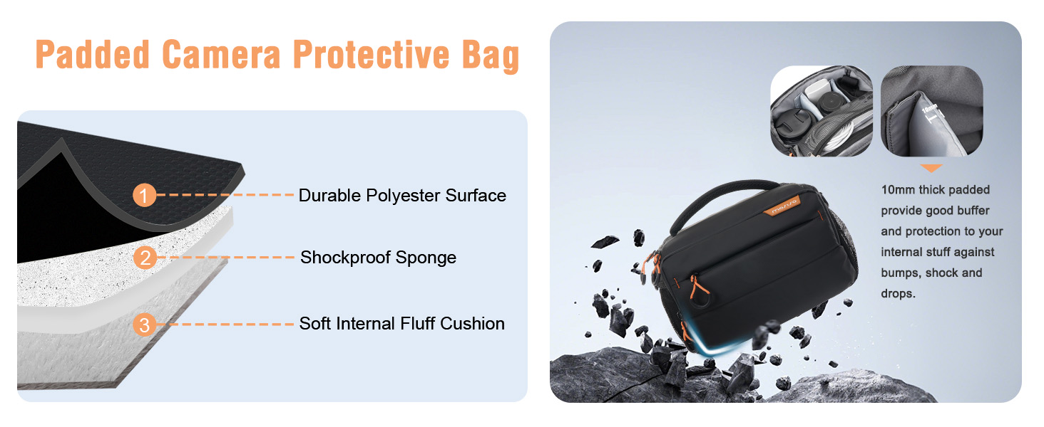 MOSISO Сумка для камери фотографа, водонепроникна сумка через плече для DSLR/SLR/беззеркальних камер Canon/Nikon/Sony, чорна