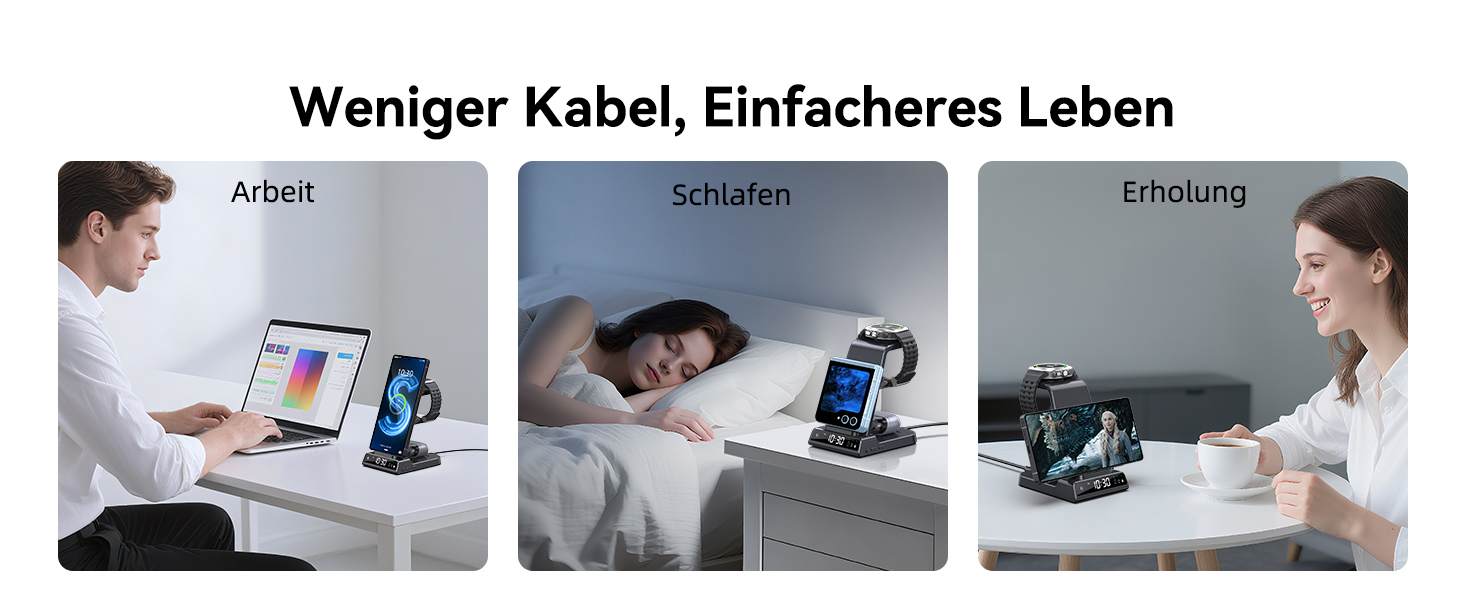 Бездротовий зарядний пристрій 3-в-1 для Samsung Galaxy S25 Ultra, Watch 8/7/Ultra, Buds, чорний