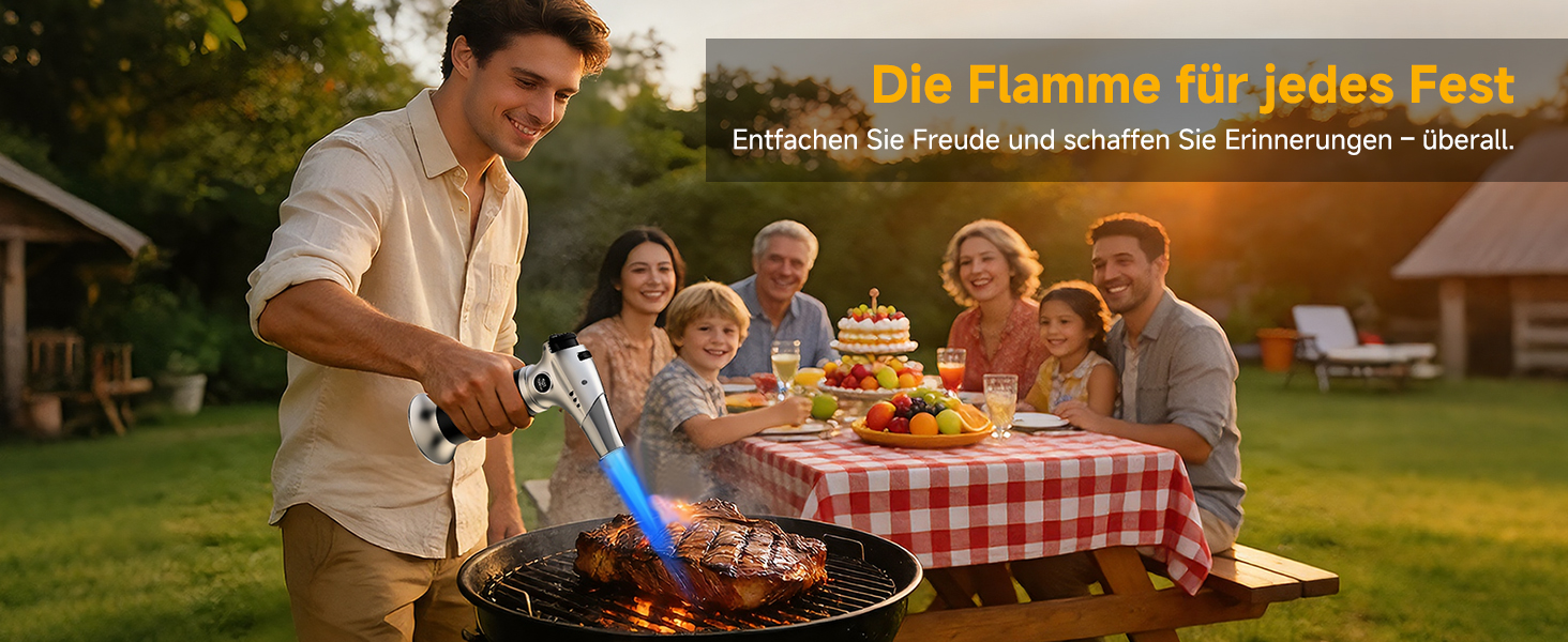 Кулінарний пальник Ankway для карамелізації та фламбування, газовий пальник для Крем-брюле з замком безпеки, регульований, сріблястий (бутан не входить)