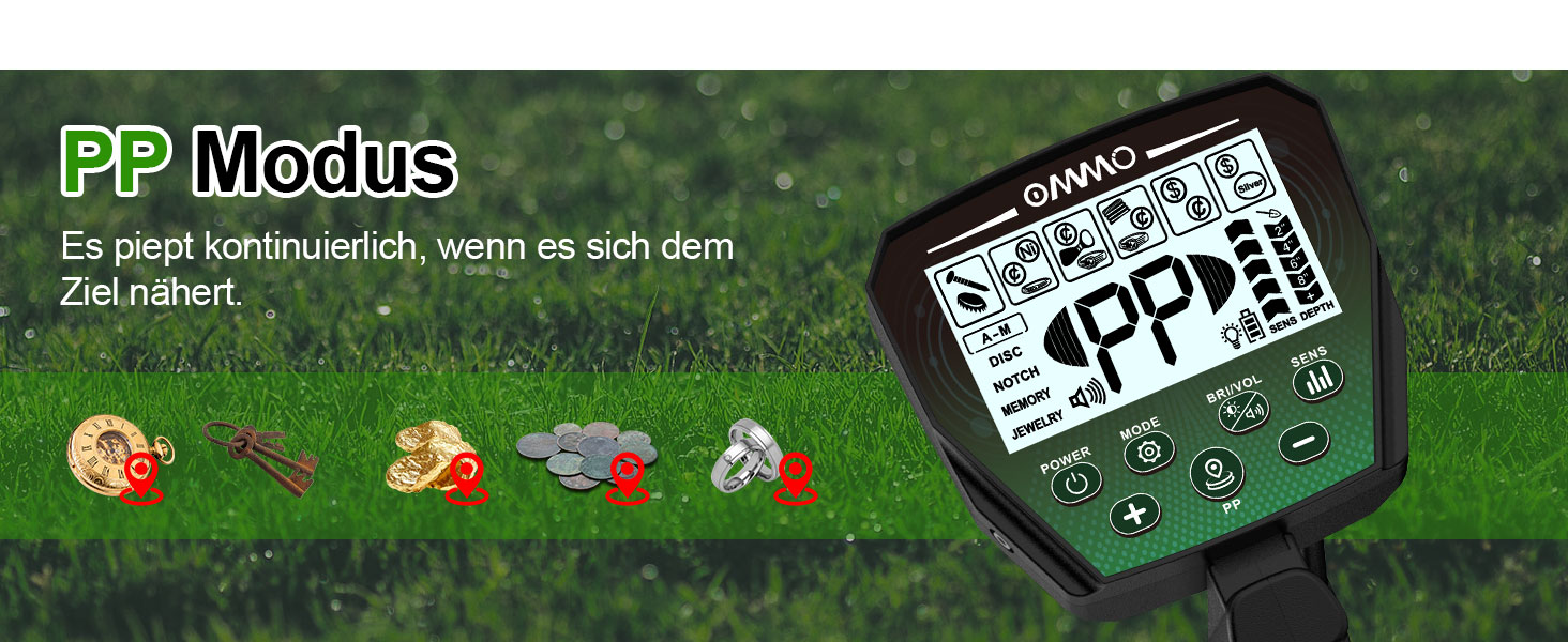Металошукач OMMO Profi Set: 6 режимів, водонепроникний, LCD дисплей, висока чутливість, для дорослих та дітей
