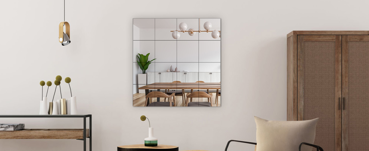 16 штук настінних дзеркал для плитки - проста установка, без рамки, 40x30 см для спальні, вітальні, ванної кімнати та домашнього спортзалу