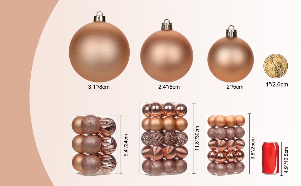 5 см золоті новорічні кулі-орнаменти для ялинки, 30 шт. (стійкі до пошкоджень, пластик)