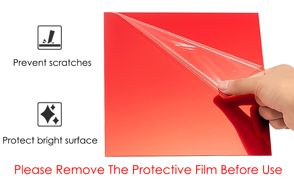 Акрилові дзеркала та пластини, 3 мм, кольорові, 20x20 см, 8 шт. для рукоділля, декору та DIY проєктів