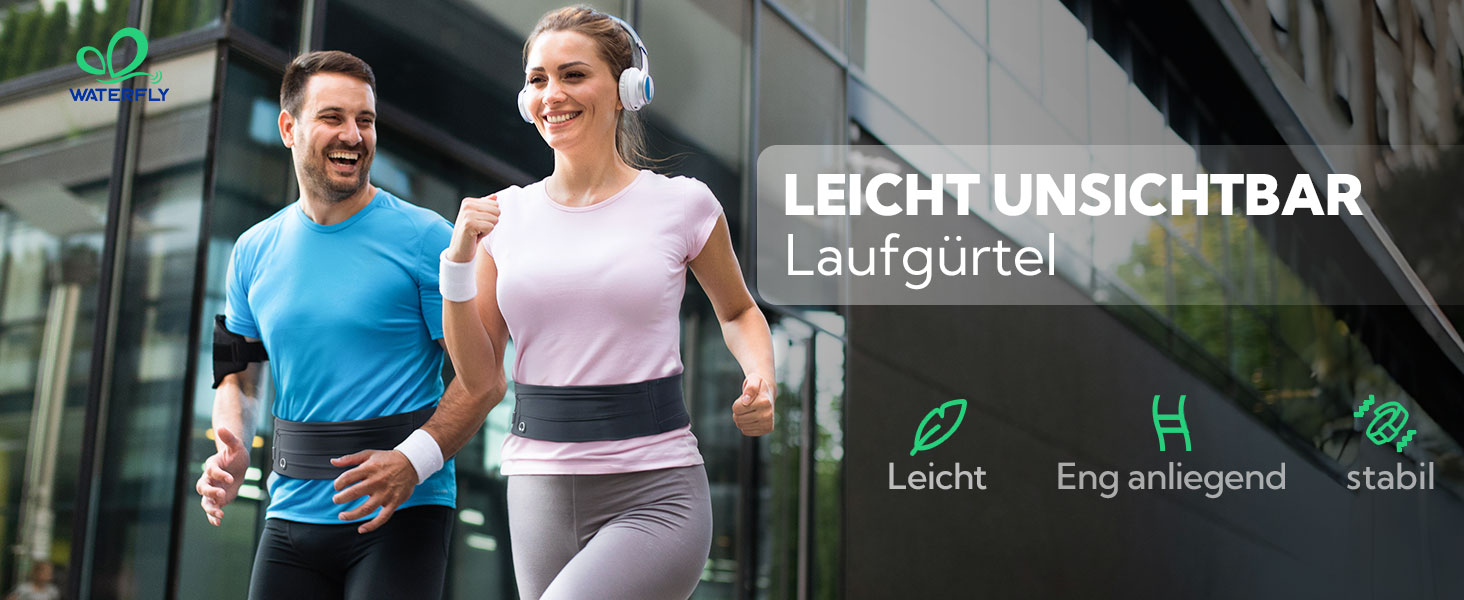 Водонепроникний поясний ремінь Waterfly для бігу, спорту та фітнесу (чоловічий/жіночий, темно-сірий)
