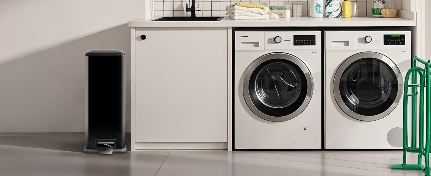 Сміттєвий бак для кухні 30 літрів, вузький, з м'яким закриттям, з педаллю, зелений