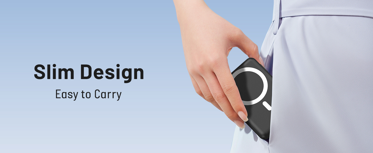 Power Bank Azmuth для iPhone з MagSafe, 10000mAh, бездротова зарядка, LED дисплей, білий/чорний