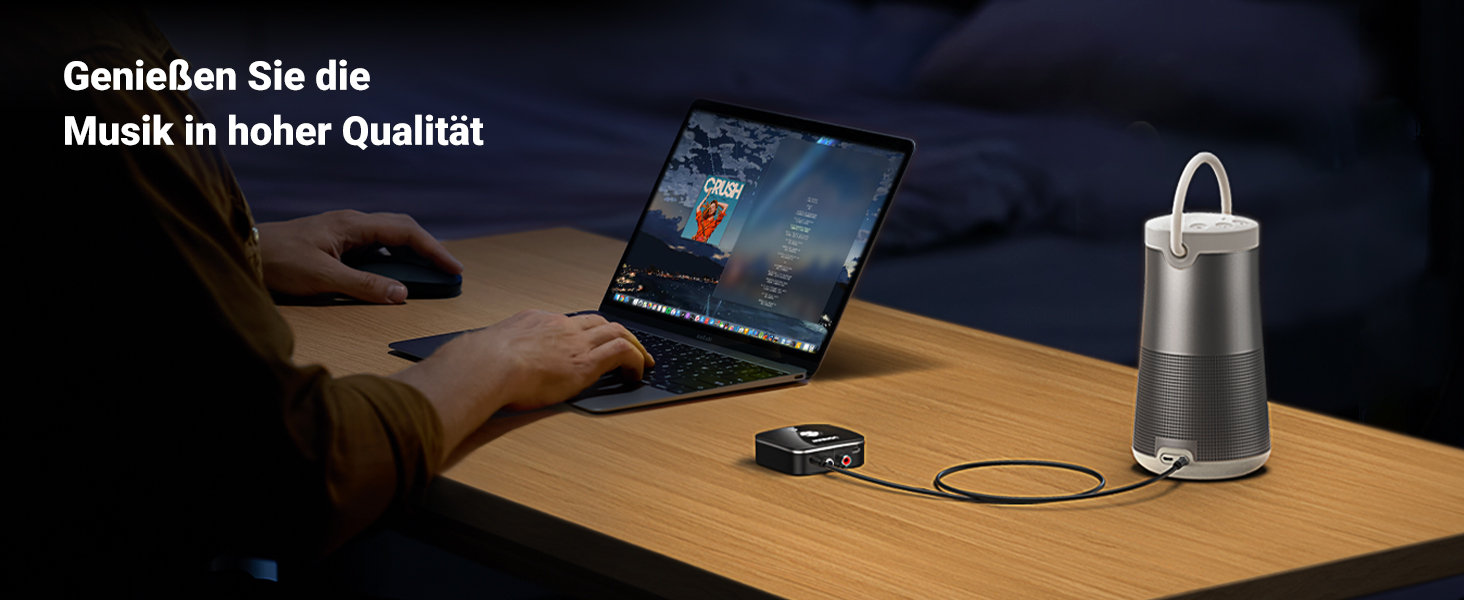 Адаптер Bluetooth 5.3 UGREEN AUX з 3.5mm RCA роз'ємом: Bluetooth приймач для стереосистеми, Hi-Fi ресивера, авто радіо, домашніх колонок, підсилювача