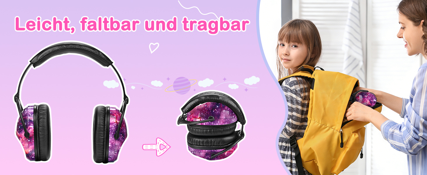 Навушники для захисту від шуму ZOHAN 030 для дітей 3-18 років (для аутизму), універсальний розмір, галактика+єдиноріг