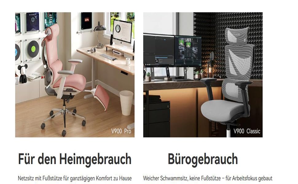 Ергономічне крісло для офісу Musso V900 Structure Master з регульованою спинкою, підтримкою попереку, 4D підлокітниками та підголівником, сітчаста спинка для дому/офісу (без підніжки)