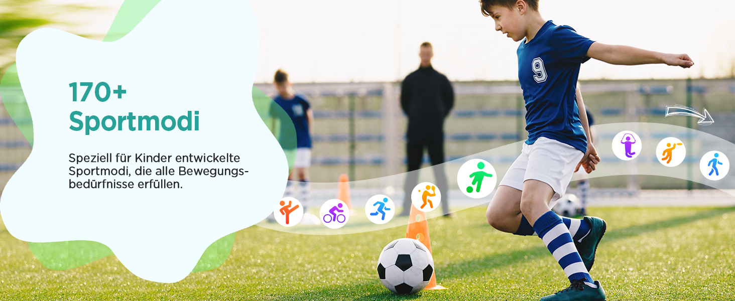 Смарт-годинник RUXINGX для дітей, 1.52″, крокомір, водонепроникний (IP68), з 170+ спортивними режимами, моніторингом серцевого ритму, сном, аудіокнигами, 20 карток для навчання, будильником, чорний