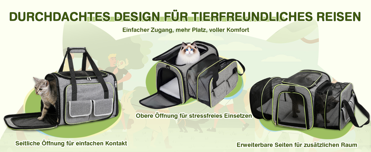 Розширювана переноска для котів та собак ALLSOPETS. Складана переноска для домашніх тварин, сумка-переноска для подорожей, походів, кемпінгу (Сірий, S)