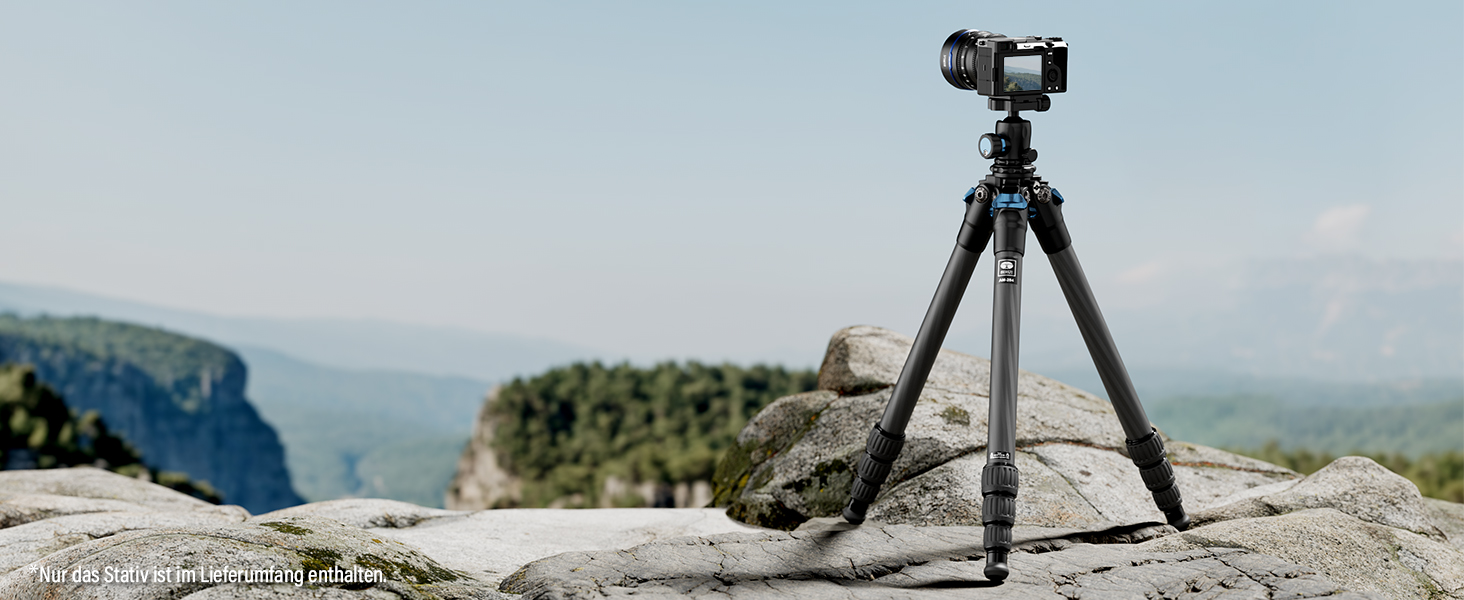 Штатив SIRUI AM-225 з вуглецевого волокна, 127 см, з кульковою головкою 360°, для фото та відео, легкий, компактний, професійний, 5 секцій, швидка фіксація, вантажопідйомність 6 кг