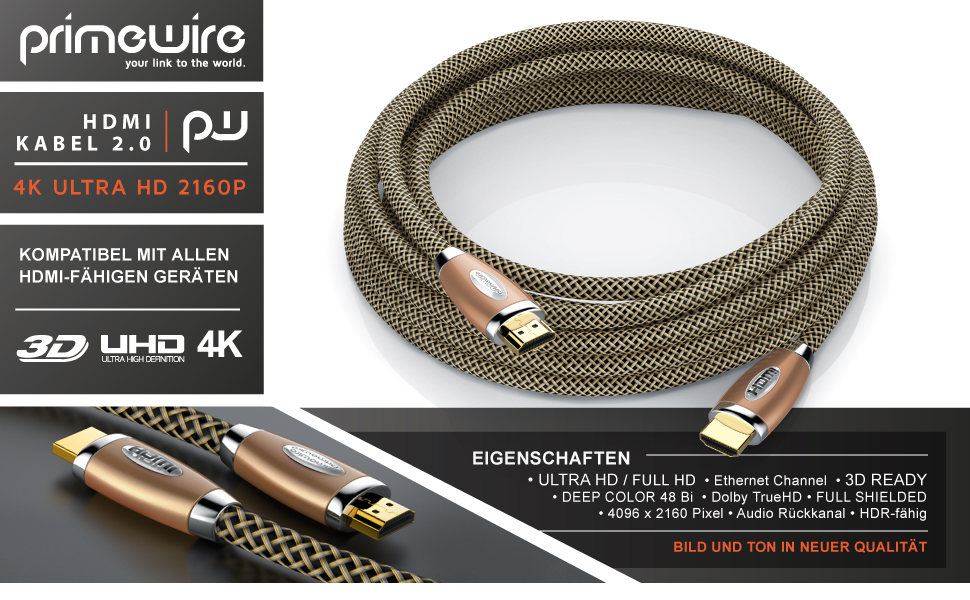 HDMI кабель 2.1 Premium 8K UHD II 3 метри - CSL - Висока швидкість, Ethernet, 3D ARC CEC, Екранований кабель, мідний дизайн