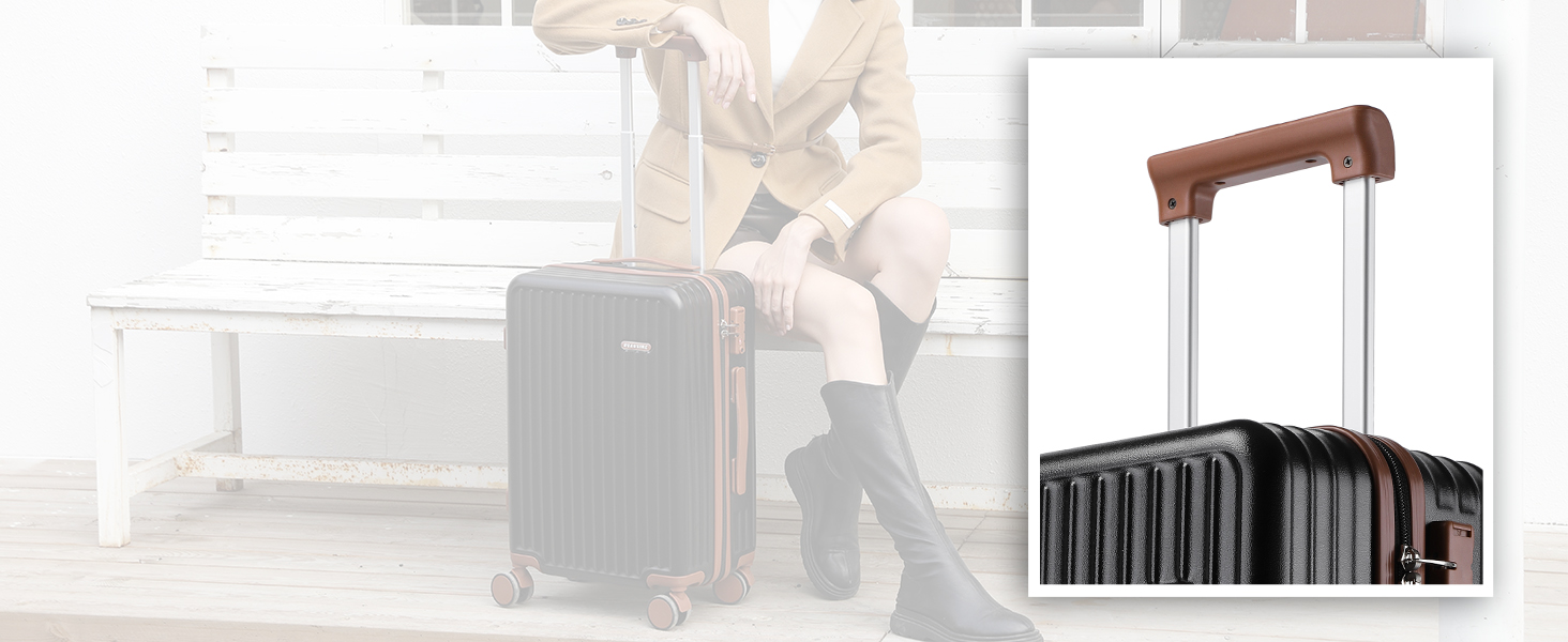 Чохол-валіза ручної поклажі з жорстким корпусом та 4 обертовими колесами, з TSA-замком (Сріблястий, 20 дюймів) (Синій, 20 дюймів)