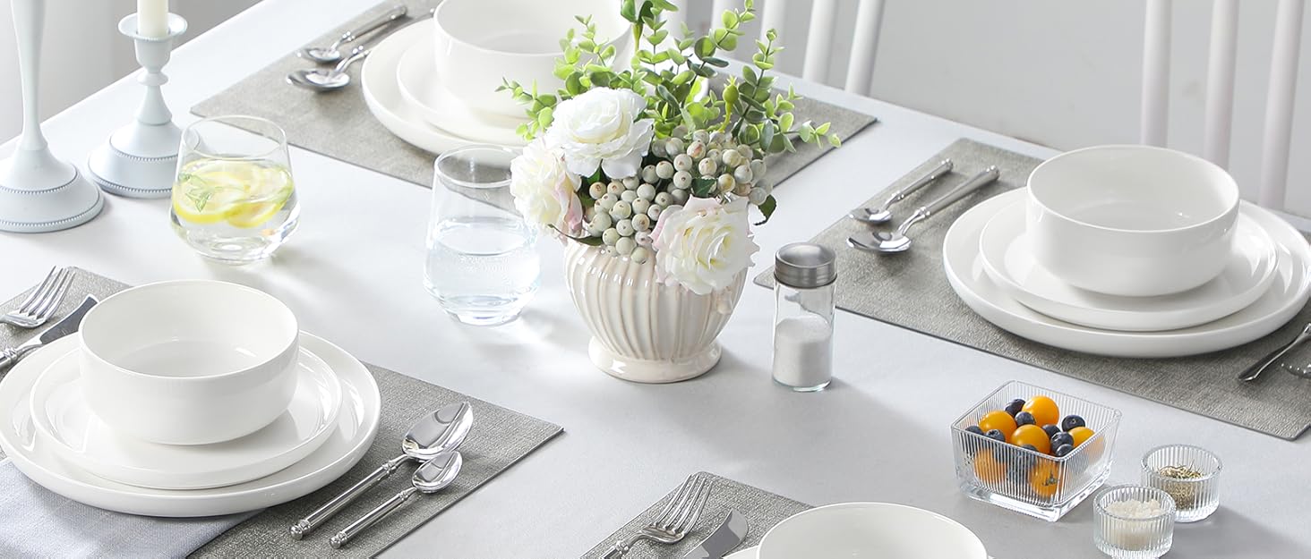 Набір чашок для кави MALACASA LUNA, 6 шт., 300 мл, порцеляна. Підходять для кави, чаю, соку, лате, капучино, какао. Можна мити в посудомийній машині та використовувати в мікрохвильовці. Серія LUNA, білий колір.