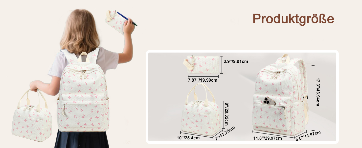 Шкільний рюкзак LEDAOU для хлопчиків та дівчаток-підлітків, білий з ромашками, чорний, рюкзак з рожевими метеликами