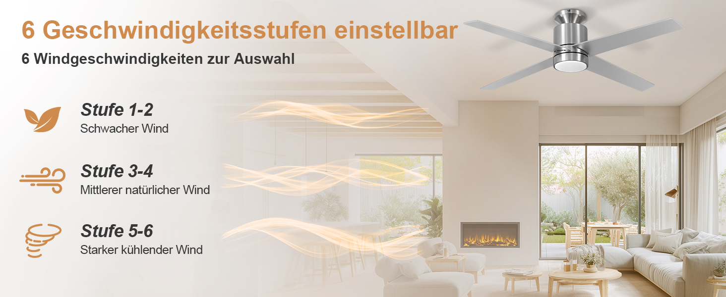 Стеляний вентилятор Ohniyou з підсвічуванням та пультом керування – 96,5 см (38 дюймів). Тихий, димування, для спальні, тераси, внутрішнього/зовнішнього використання (нікель, сучасний)