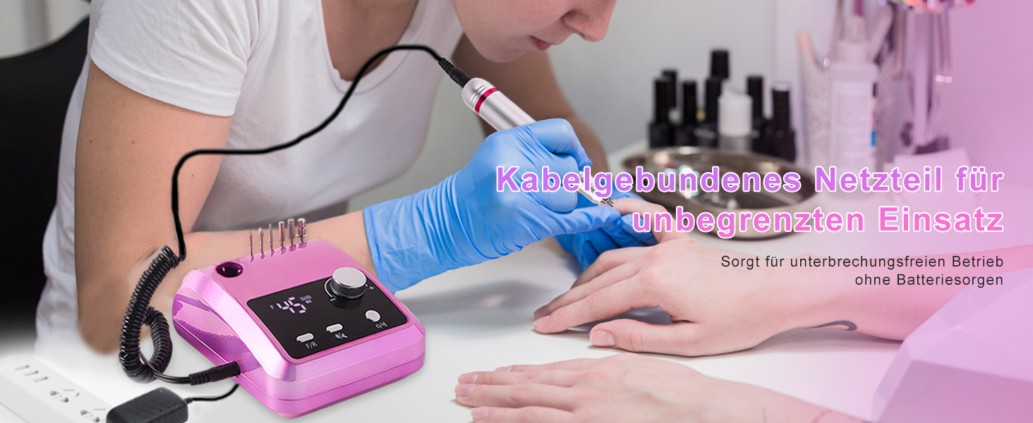 Електричний фрезер для нігтів CozyZen Professional: набір для манікюру та педикюру з LCD-дисплеєм, 45000 об/хв, для акрилу та гелю