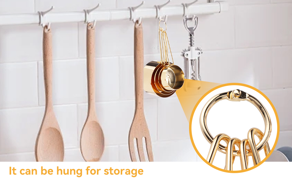 Мірний набір кухонних ложок та мірних стаканів з нержавіючої сталі, 4 шт. для сухих та рідких інгредієнтів, для випічки та приготування їжі