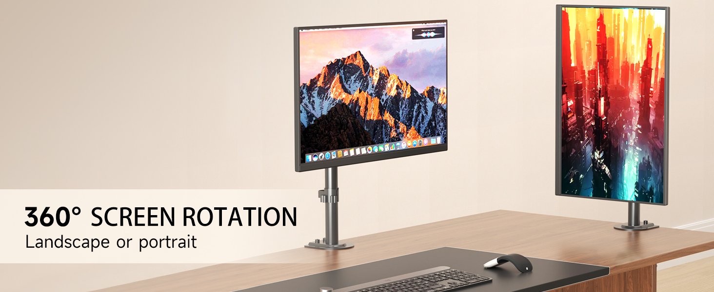 Кронштейн для монітора Suptek для LCD LED екранів 13-27 дюймів, регульований за висотою настільний тримач, VESA 75/100, до 10 кг, чорний