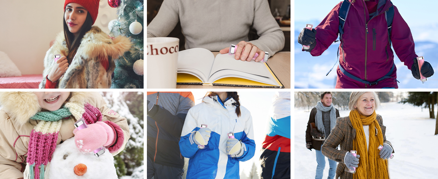 Електричні грілки для рук 5000mAh (2 шт.) - багаторазові, для дітей та дорослих, для активного відпочинку, рожеві