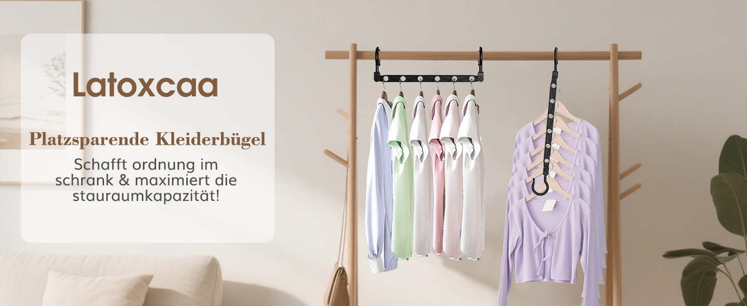 Набір вішалок для одягу Magic Hangers, 8 шт. з 6 отворами та 360° обертанням, міцні гачки для важкого одягу, органайзер для шафи, ідеально для студентів та дівчачих кімнат, чорного кольору