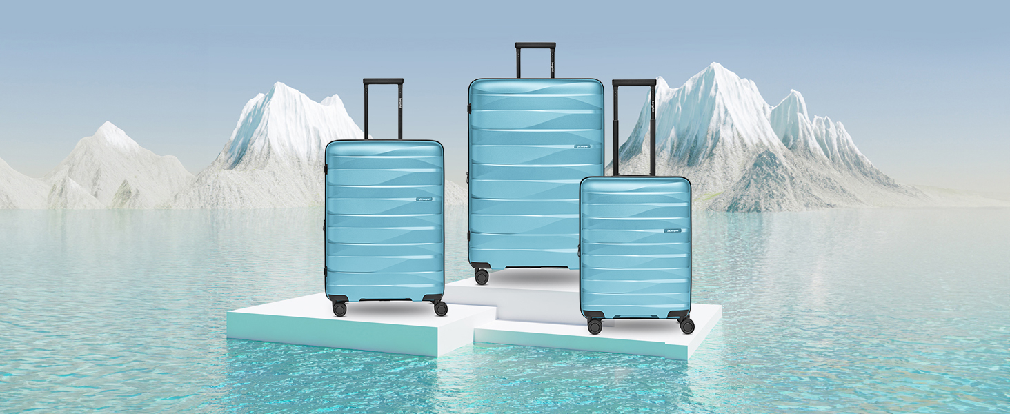 Чемодан середній з жорстким корпусом, розширюваний, 45 x 27 x 66 см, з подвійними колесами та TSA-замком, 3.7 кг, з високоякісного поліпропілену, унісекс, Emerald Green Metallic