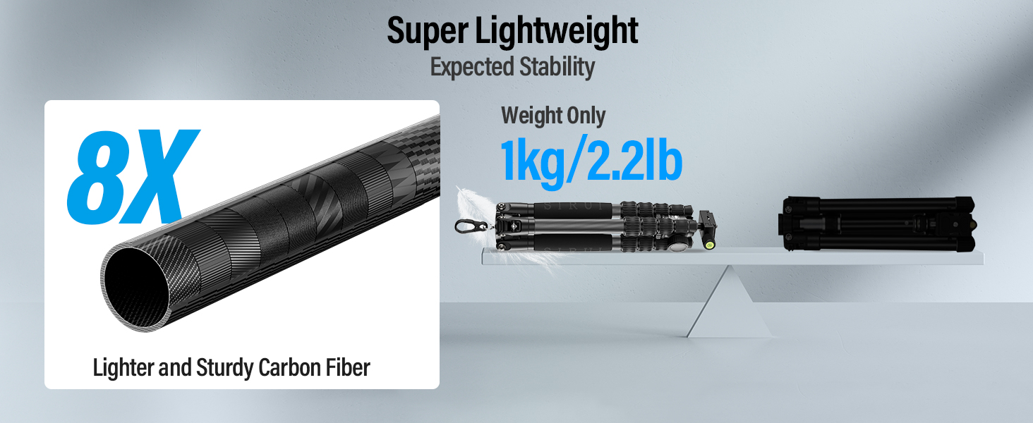 Штатив SIRUI AM-5C Carbon з кульковою головкою, 140 см, вантажопідйомність 10 кг