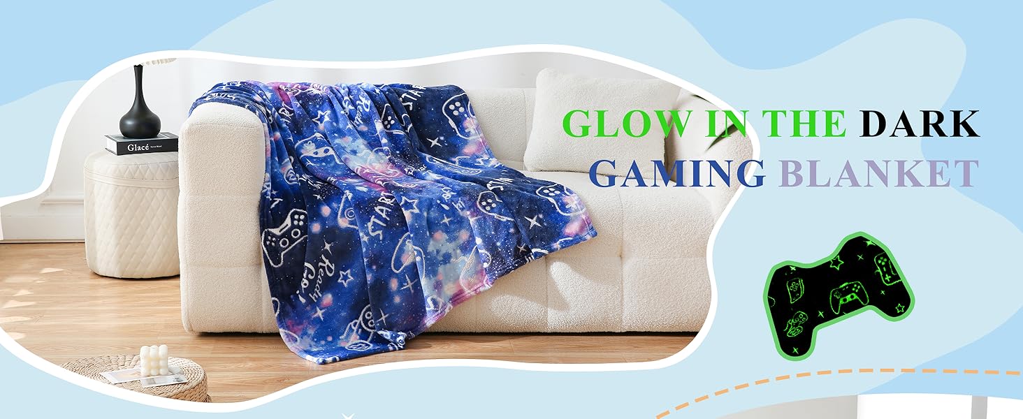 Плед з принтом джойстика SOCHOW, 127 x 150 см, теплий фліс для дітей та дорослих