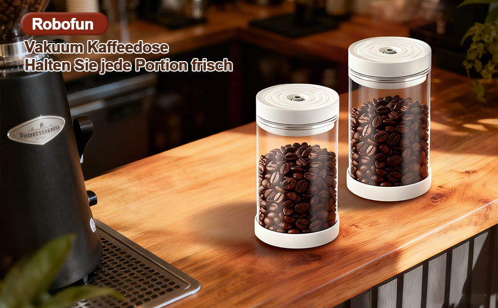 Герметичний контейнер для кави на 1100 мл з нержавіючої сталі, вакуумний, з клапаном, для кавових зерен, чаю, горіхів, печива, какао - білий