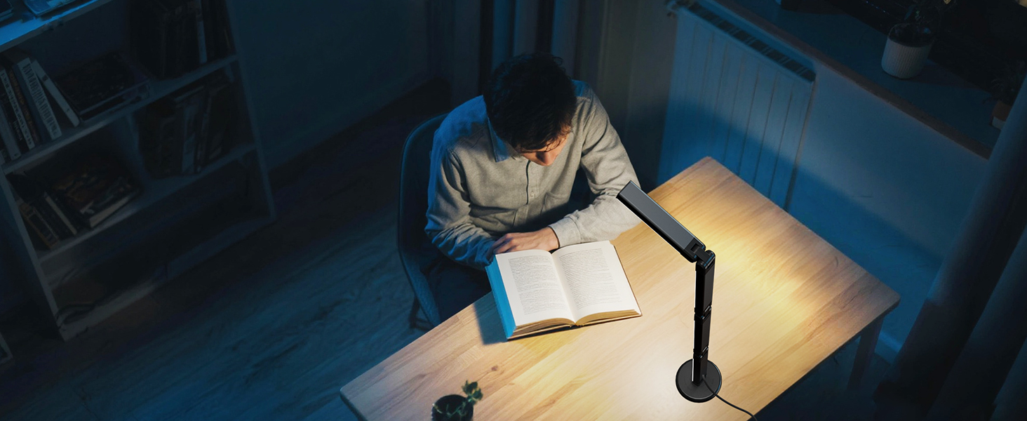 LED лампа настільна Electight RGB з димеруванням, 82 см, 800 люмен, складний дизайн, пульт та додаток, 16 млн кольорів, 99 режимів, синхронізація з музикою та таймер, для читання, офісу та ігор