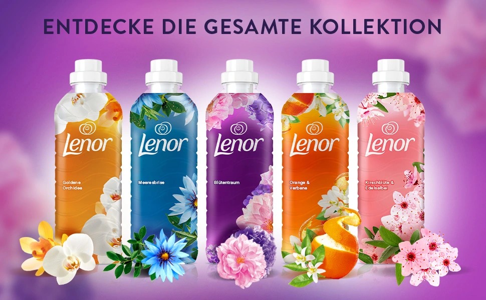 Кондиціонер для білизни Lenor Blütentraum, Мегапак 12 шт по 756 мл (на 432 прання), аромат Квітковий сон, активний захист від запахів