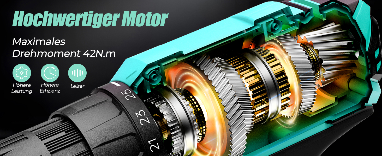 Акумуляторний шурупокрут-дрель 20V з 56 шт. насадок, 42Nm, LED-підсвічування, для дому та ремонту