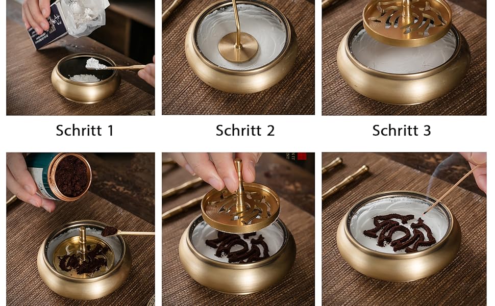 Copper Incense Burner and 16-Piece Tool Kit for Making Backflow Incense Cones - Perfect for Yoga, Meditation. Includes Censer Mold Tools, Burner, and Accessories.
