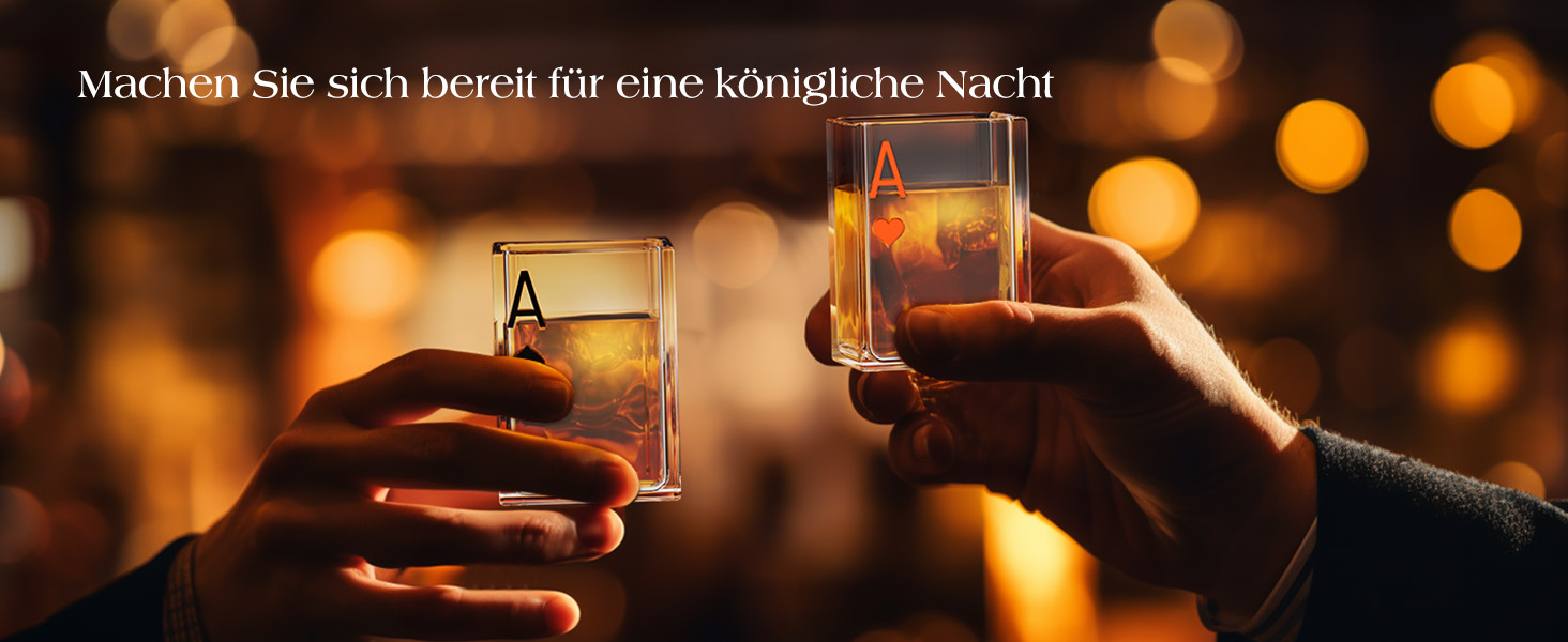 Набір для віскі Kollea Blackjack: Декантер 37,2 Oz та 4 келихи, стиль Казино, подарунок для чоловіків