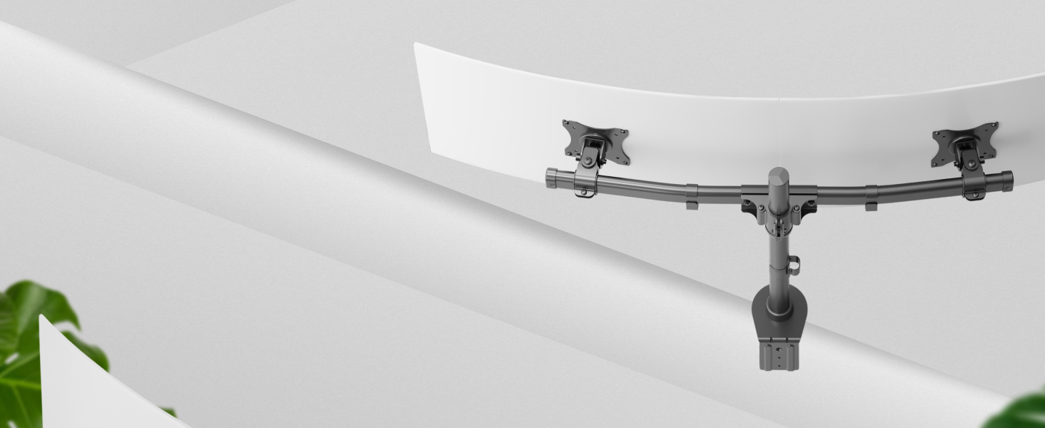 Підставка для монітора RICOO TS7811 - 2 монітори, кріплення для 13-27 дюймів, гнучкий гриф, для ПК та ігор