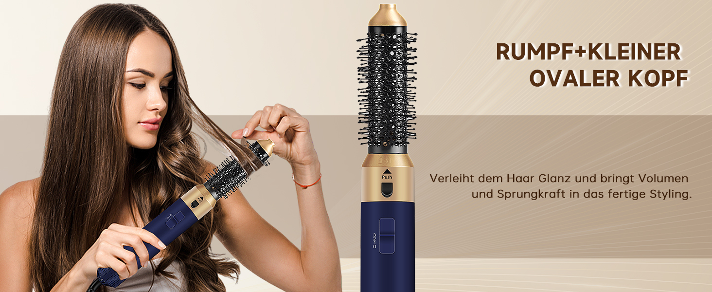 Фен-щітка 6 в 1 для волосся: стайлер, плойка, об'єм, локони