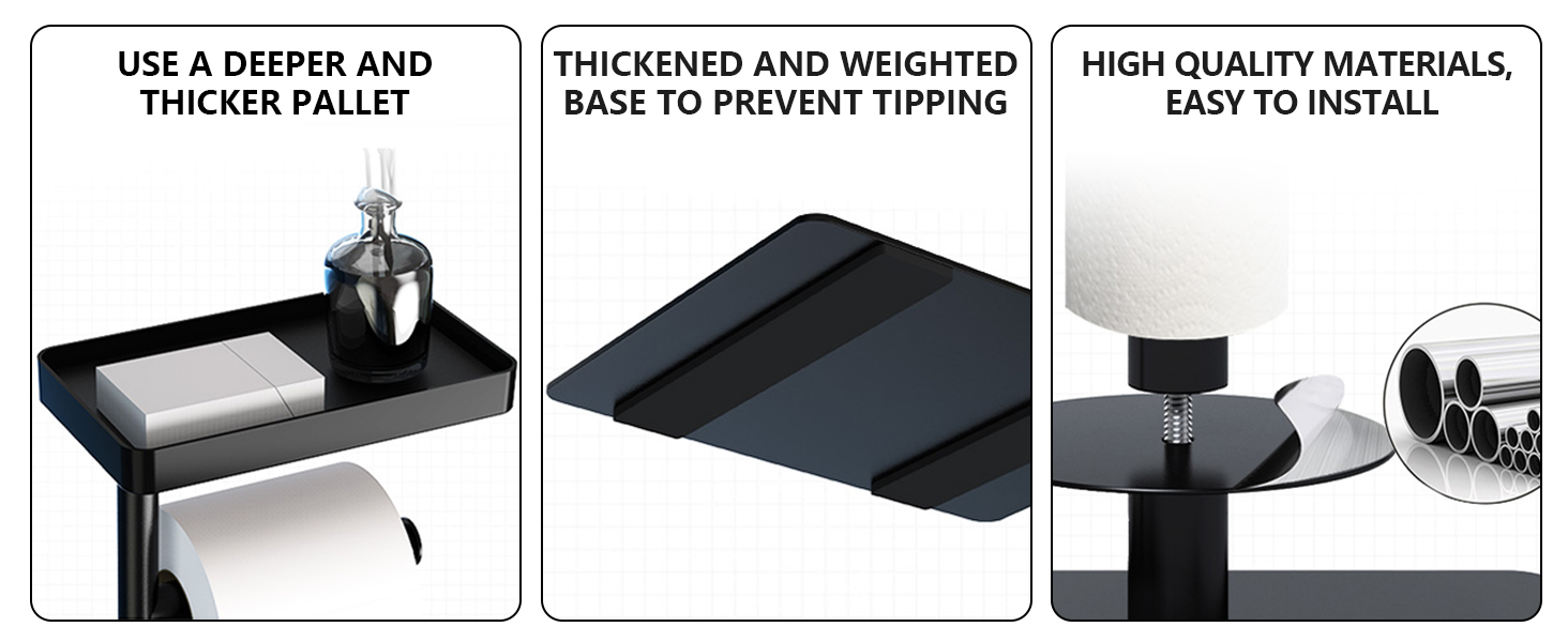 Підставка для туалетного паперу настільна з боксом для вологих серветок, з нержавіючої сталі, чорна матова