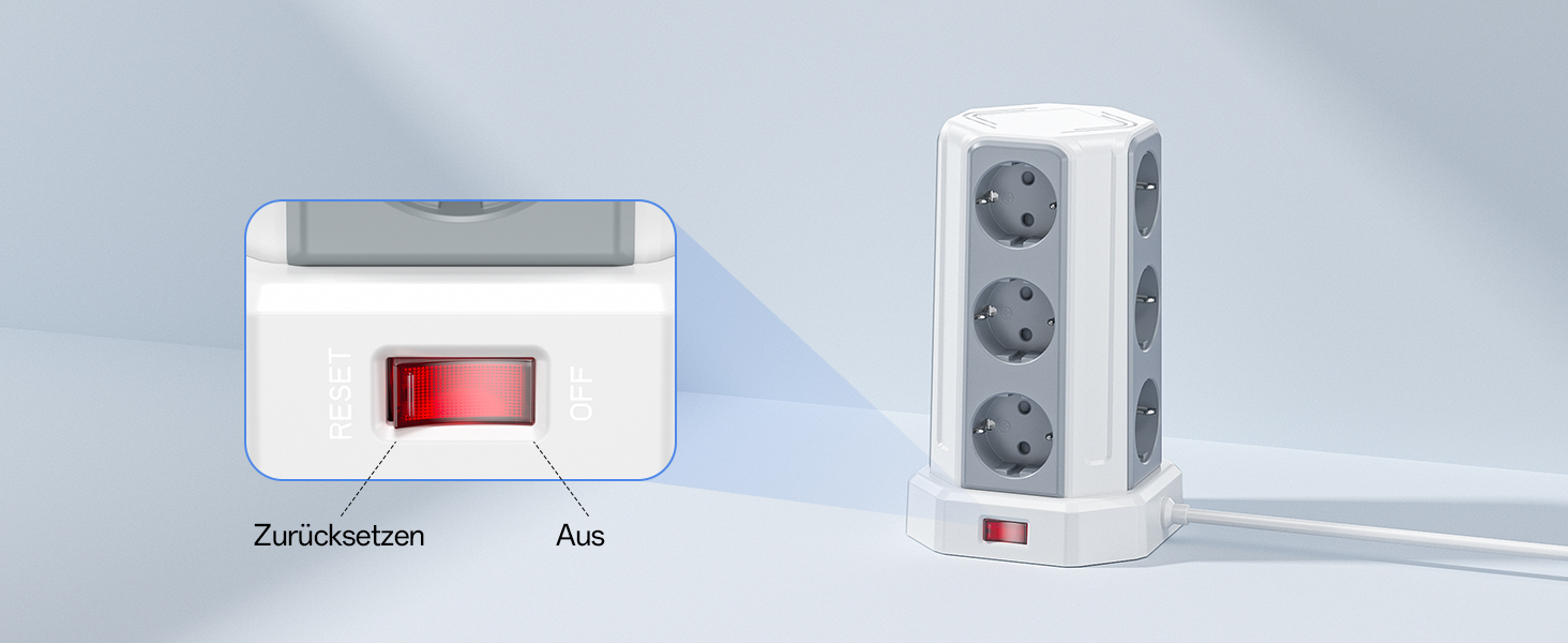 Смуга розподілу Sameriver на 12 розеток з кабелем 5м, 4 USB-порти, захист від перенапруги, чорний
