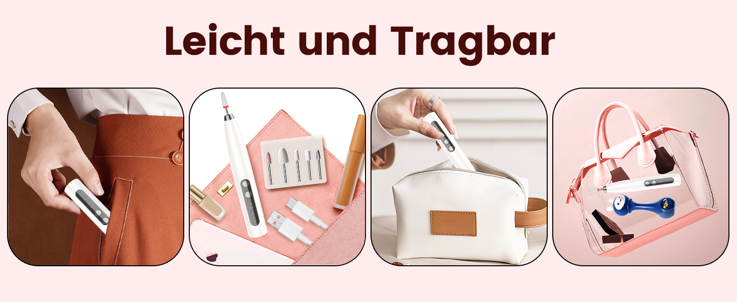 Електричний фрезер для нігтів DOCOCO з USB-C, для гелю та акрилу, манікюрний набір