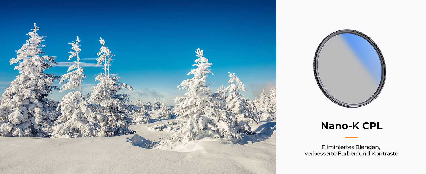 Поляризаційний фільтр K&F Concept 58mm для об'єктивів фото- та відеокамер - CPL фільтр, оптичне скло та алюміній