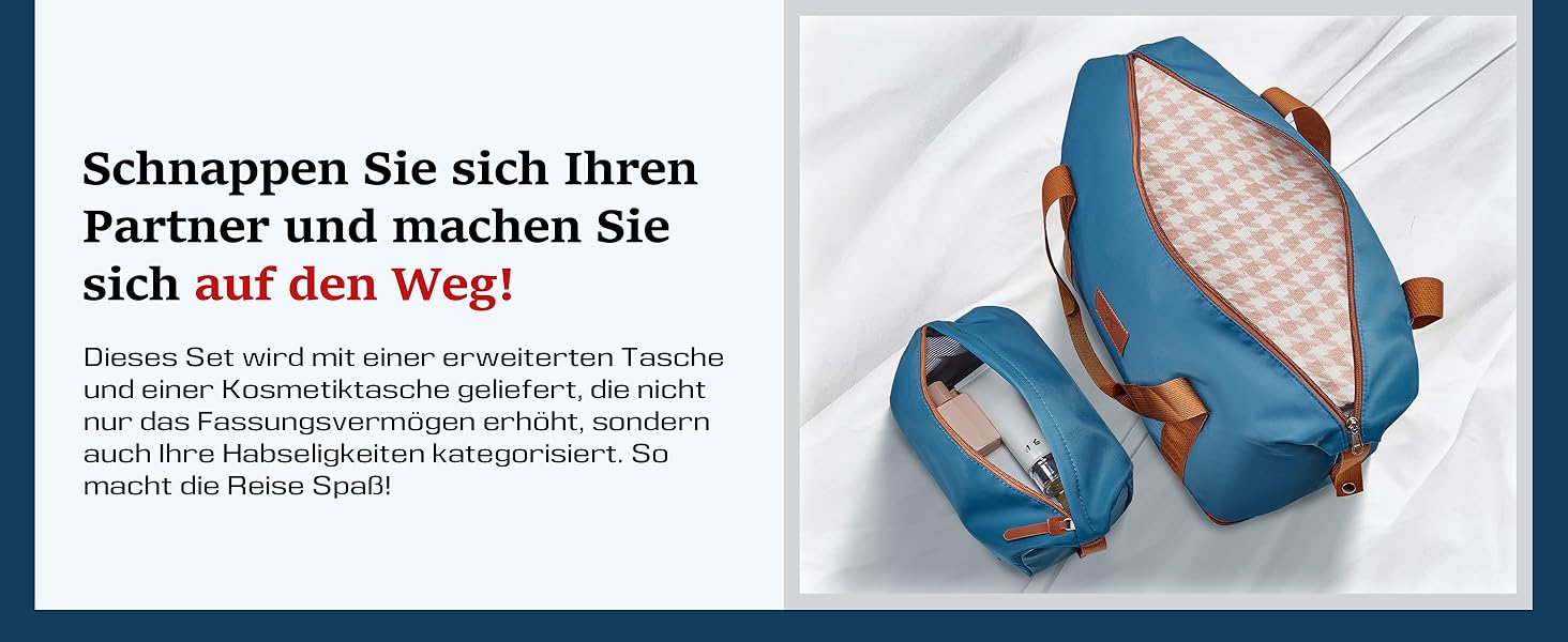 Набір валіз Joyway з ABS-пластику (4 колеса, TSA-замок) з місткою сумкою та культурою. Великий синій кофр