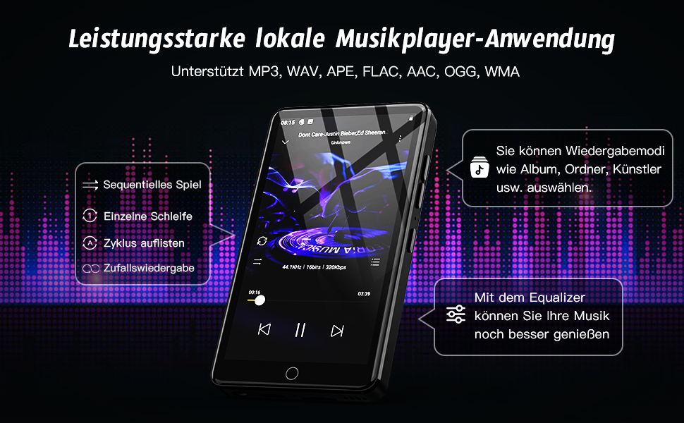 MP3 плеєр 32GB з Bluetooth та WiFi, Android 13, 4.02