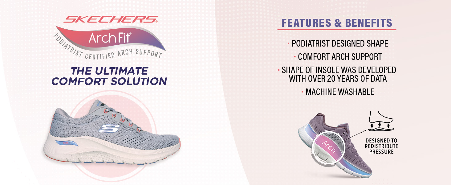 Кросівки Skechers Arch Fit 2.0 Big League для жінок, 39 EU, сітка, кольоровий акцент лаванди