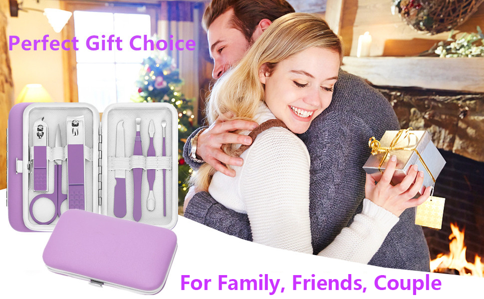 Набір для манікюру та педикюру Fenlebenil: базовий комплект для догляду за нігтями (фіолетовий)