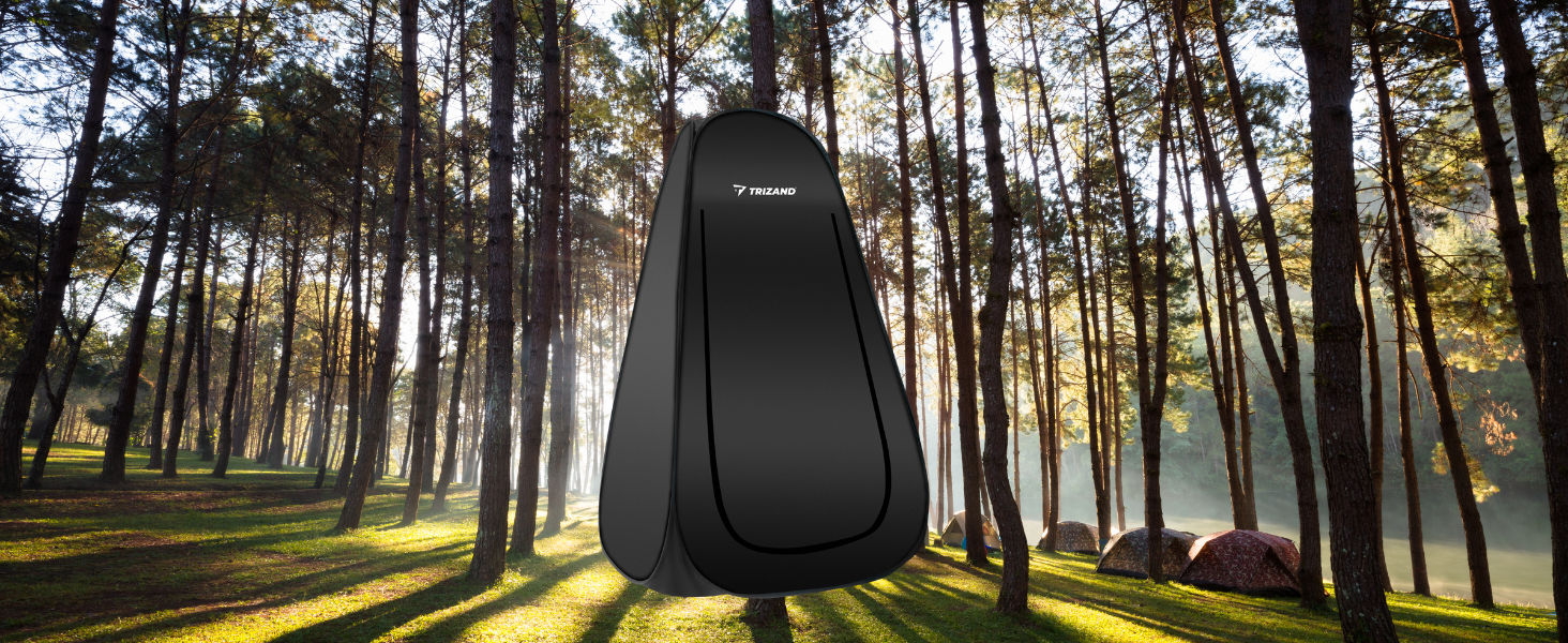 4-in-1 Pop-Up Camping Shower Tent | Portable Privacy Toilet Tent - Waterproof Black Shower & Changing Tent with Carry Bag & Accessories | 190x110x110 cm