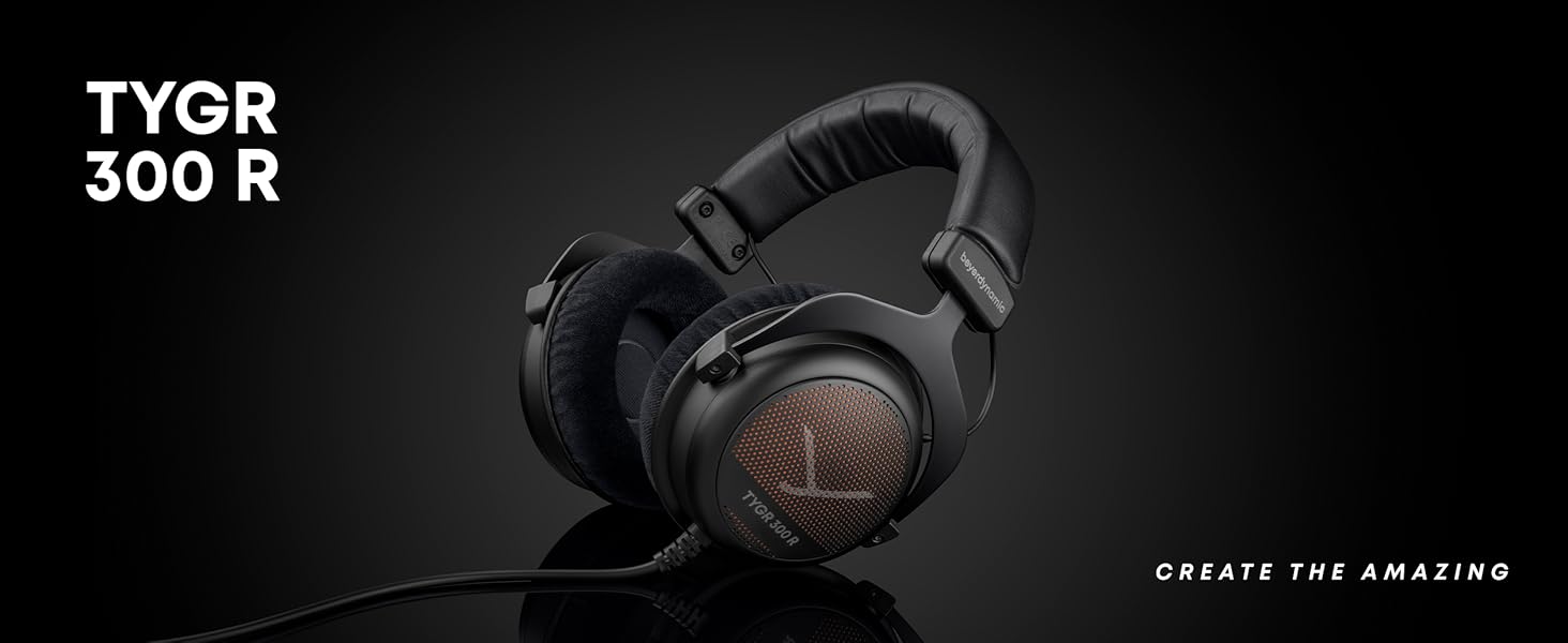 Beyerdynamic TYGR 300 R: Ігрова навушник, відкритий тип, з кабелем, чорний, сумісний з PS4, PC, Xbox, Nintendo